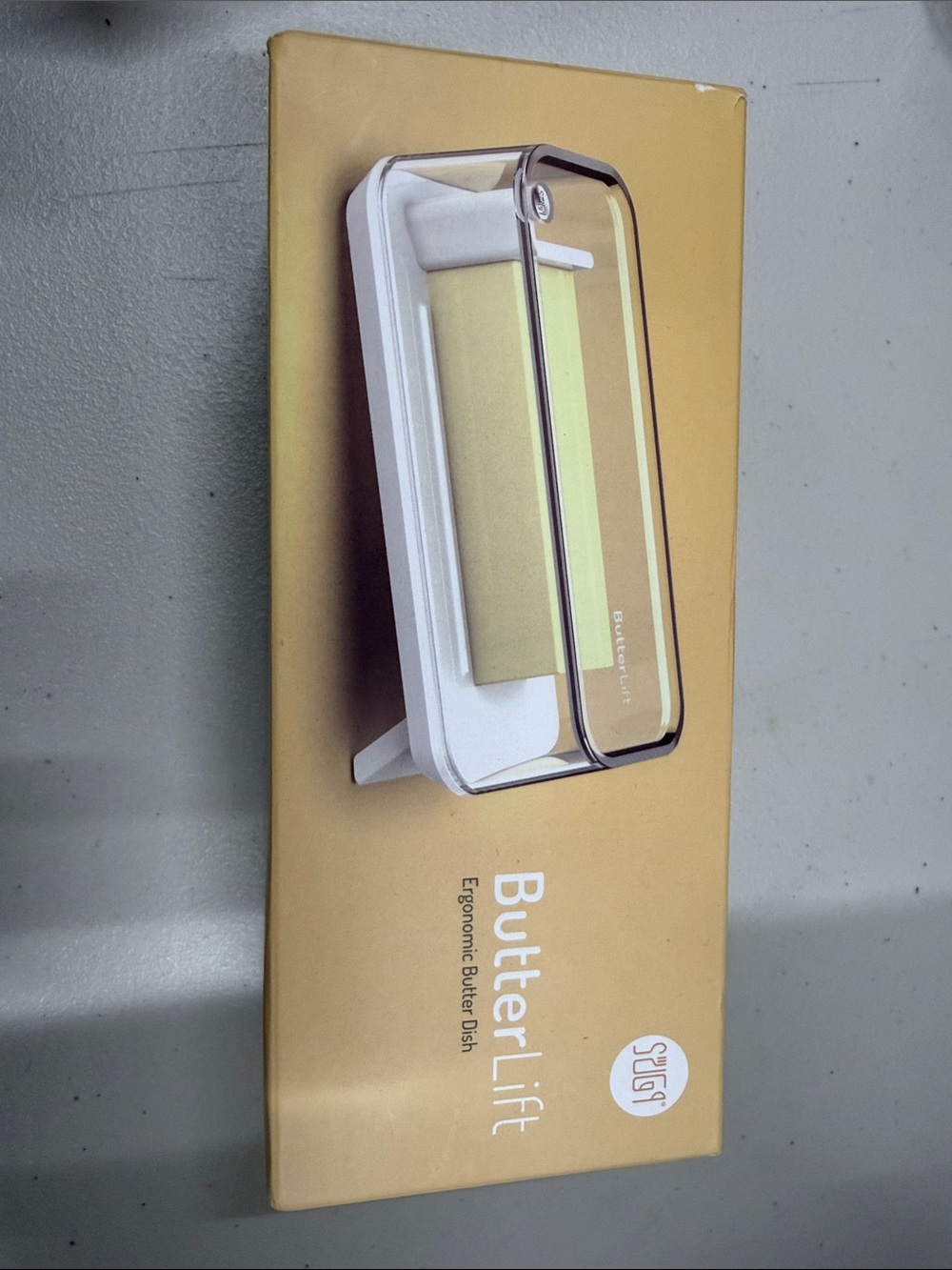 ButterLift Ergonomic Butter Dish - Yellow/White
